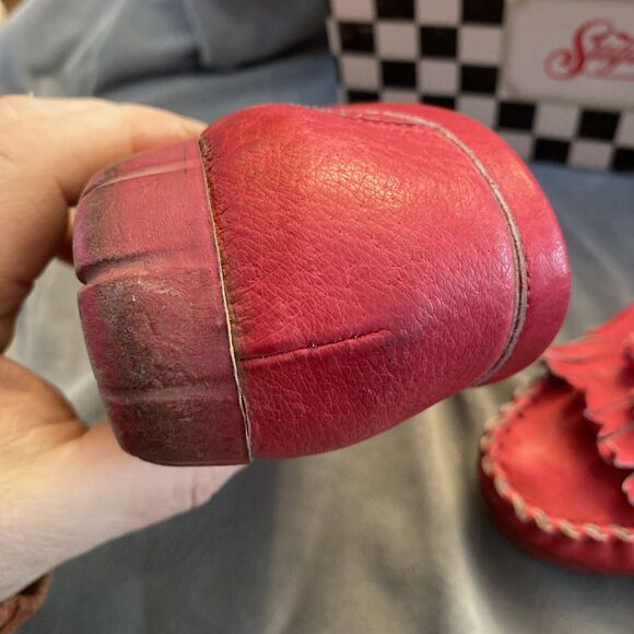 Vintage Sugar Babies Fuchsia Women’s Leather Slip On Shoes Size 7 1/2 with Box - Picture 8 of 16